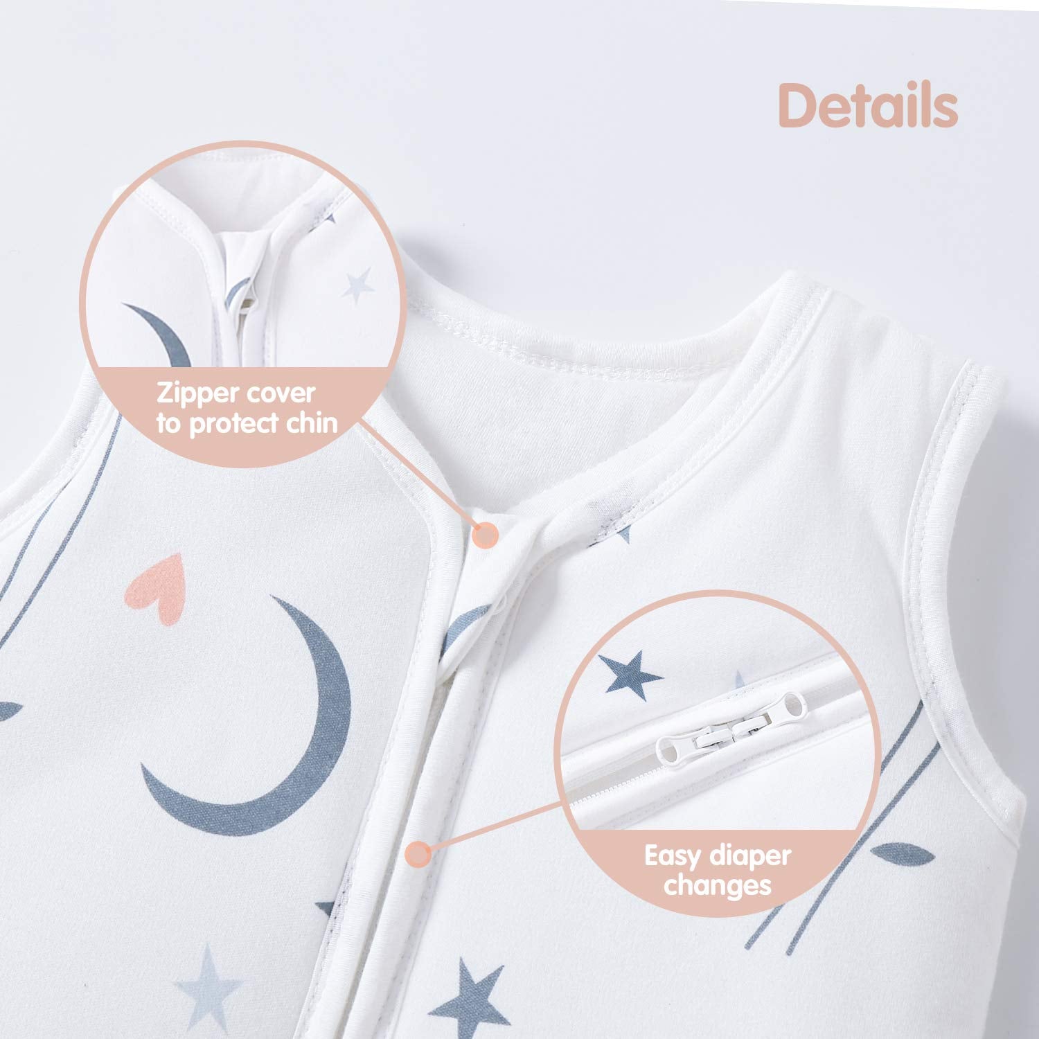 Unisex white animal design by Mosebears adds gentle, friendly look