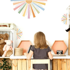 MOSITU boho rainbow sun sticker brightening a kids room