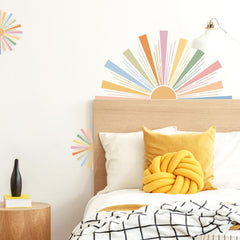 MOSITU large sun wall sticker creates a bold wall focal point