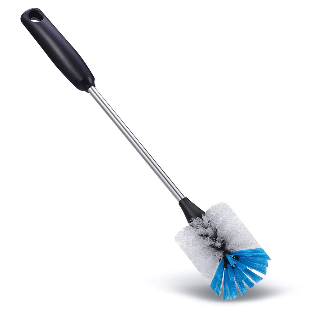 MOSOLAN stiff blue bristles tackle hard-to-reach spots without scratching.