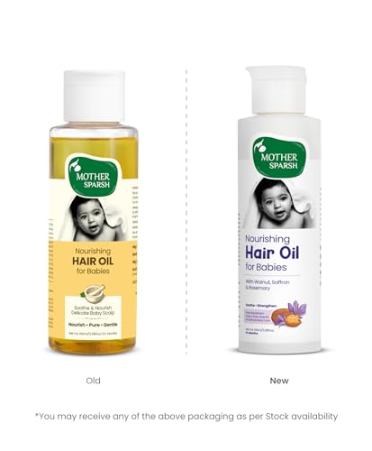 Mother Sparsh Ayurvedic Baby Massage Oil ingredients close-up showing nourishing herbal oils.