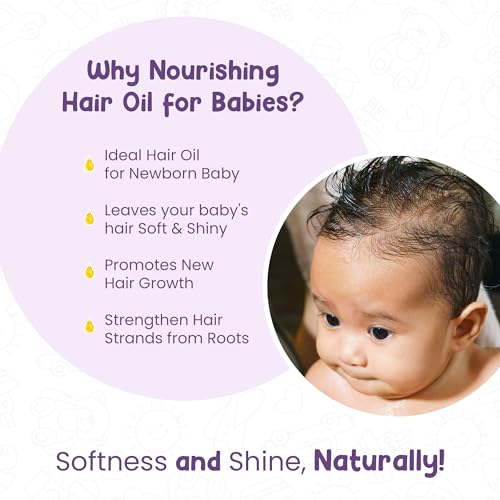 Mother Sparsh Baby Hair Oil bottle close-up showing the 100 ml bottle.