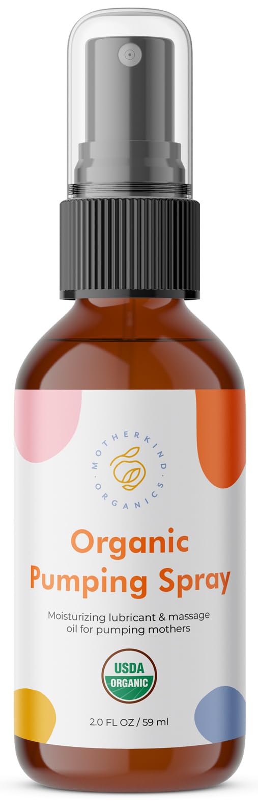 Motherkind Pumping Spray bottle ready for pumping, promoting smoother sessions.