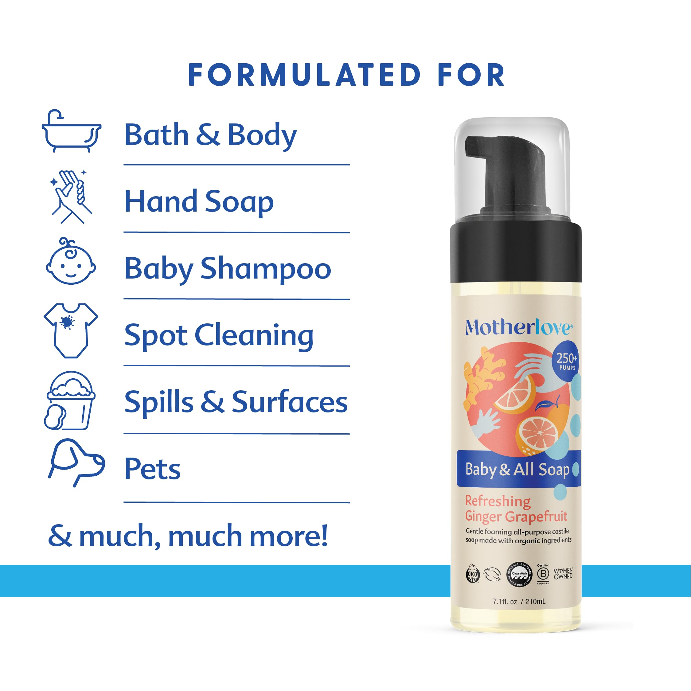 Motherlove Baby & All Soap on tiny hands delivers gentle cleansing.
