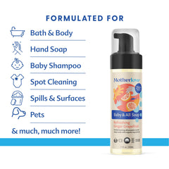 Motherlove Baby & All Soap on tiny hands delivers gentle cleansing.