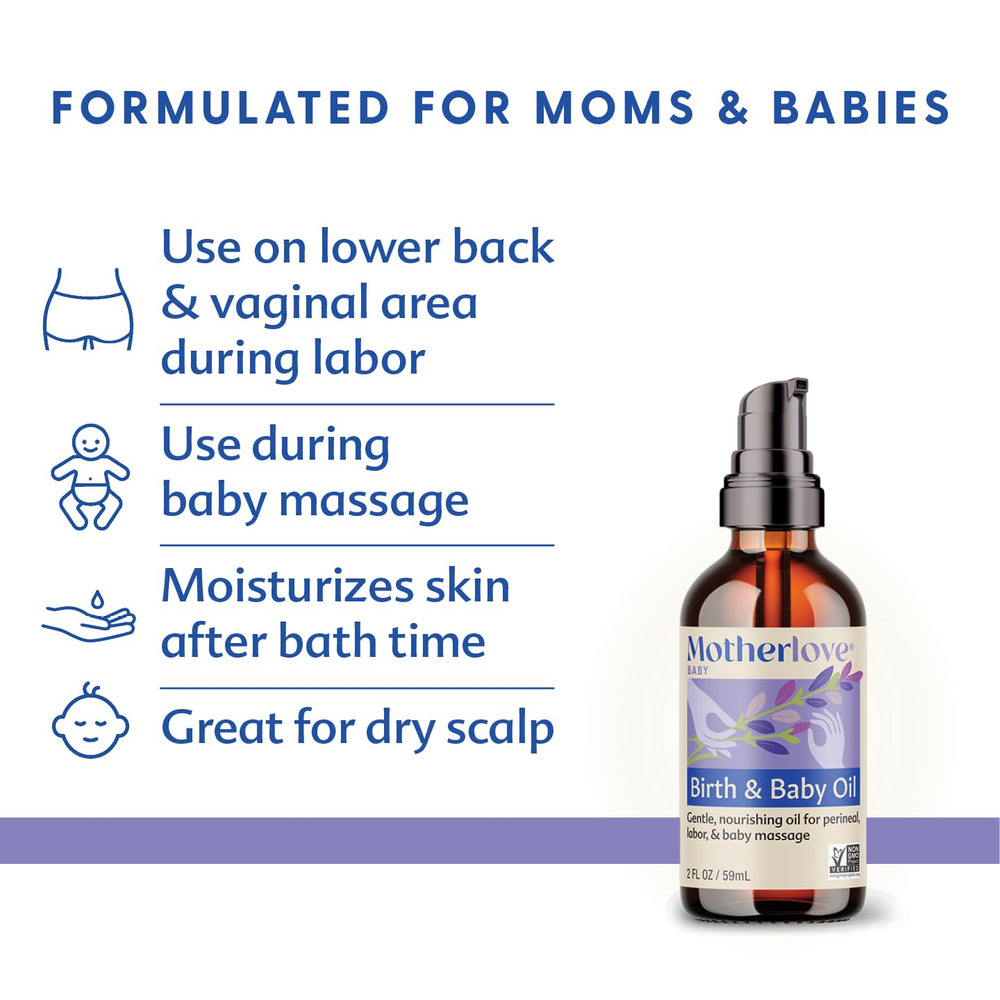 Label close-up highlighting organic lavender and clean ingredients from Motherlove