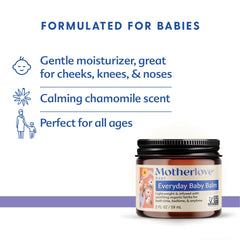 Close-up of chamomile blend in Motherlove balm for sensitive skin.