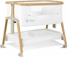 Motherly Haven bassinet 3-in-1 design showcases versatile sleeping setup for newborns.