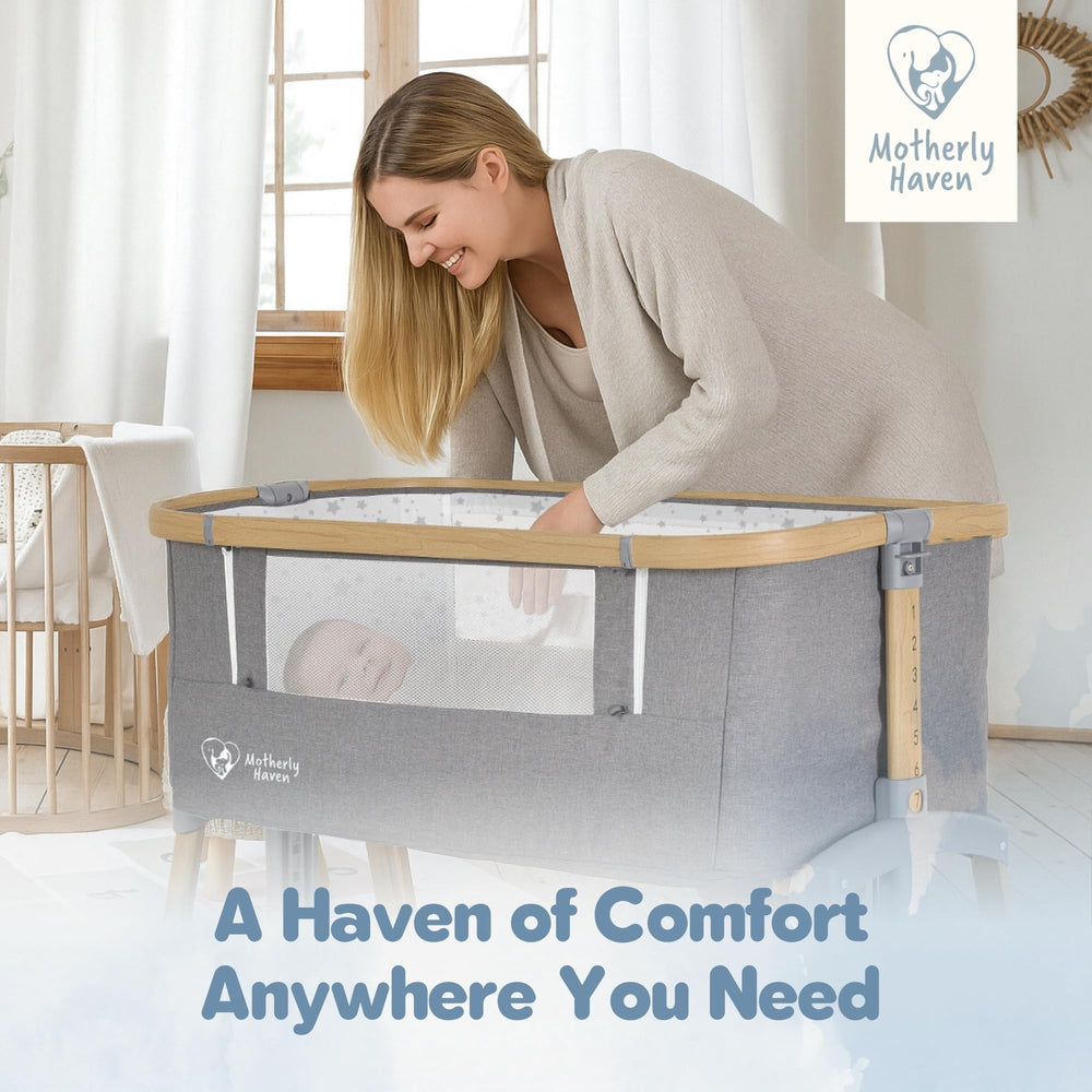 Motherly Haven bassinet foldable design makes travel and storage effortless.