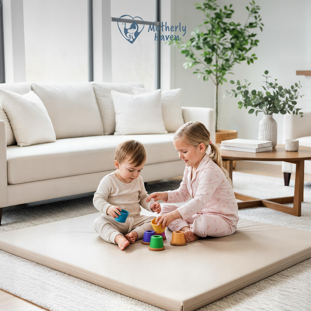 Motherly Haven crawl-friendly surface supports active little ones.