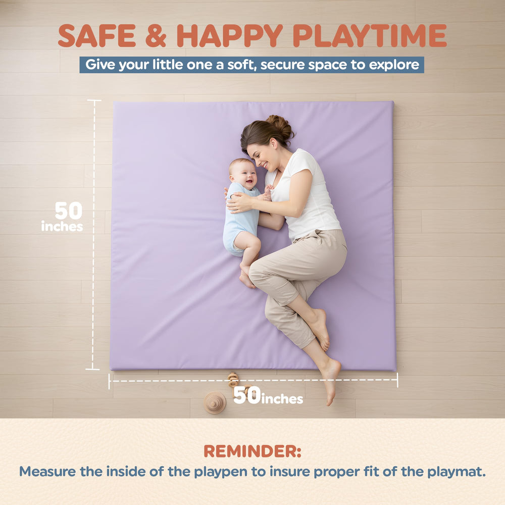Motherly Haven Play Mat Cover purple fabric texture, extra softness for baby's playtime.