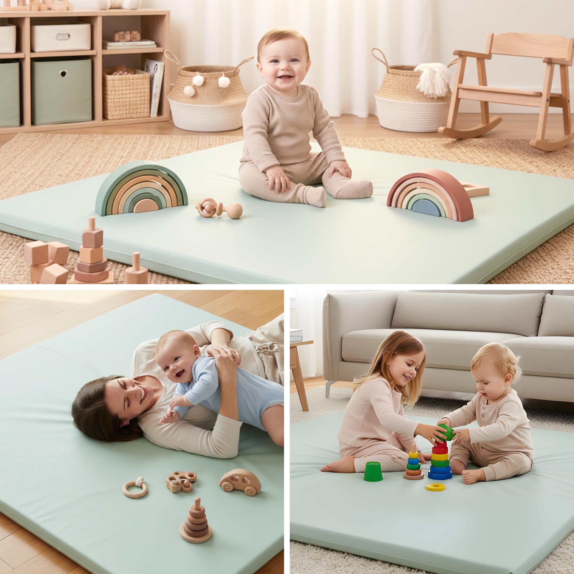 Motherly Haven soft-touch fabric adds comfort for little crawlers.