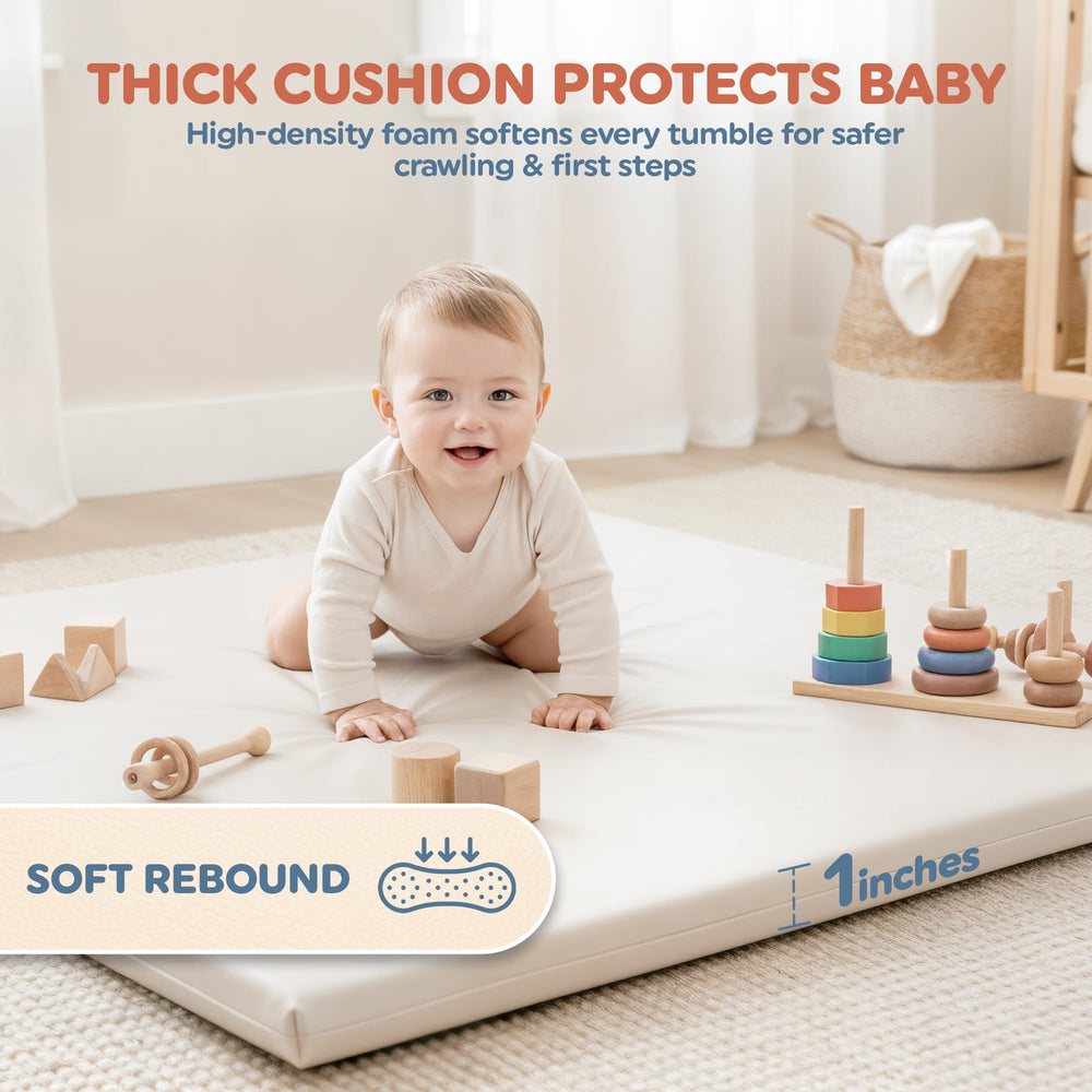 Motherly Haven waterproof surface for easy quick cleanups after play
