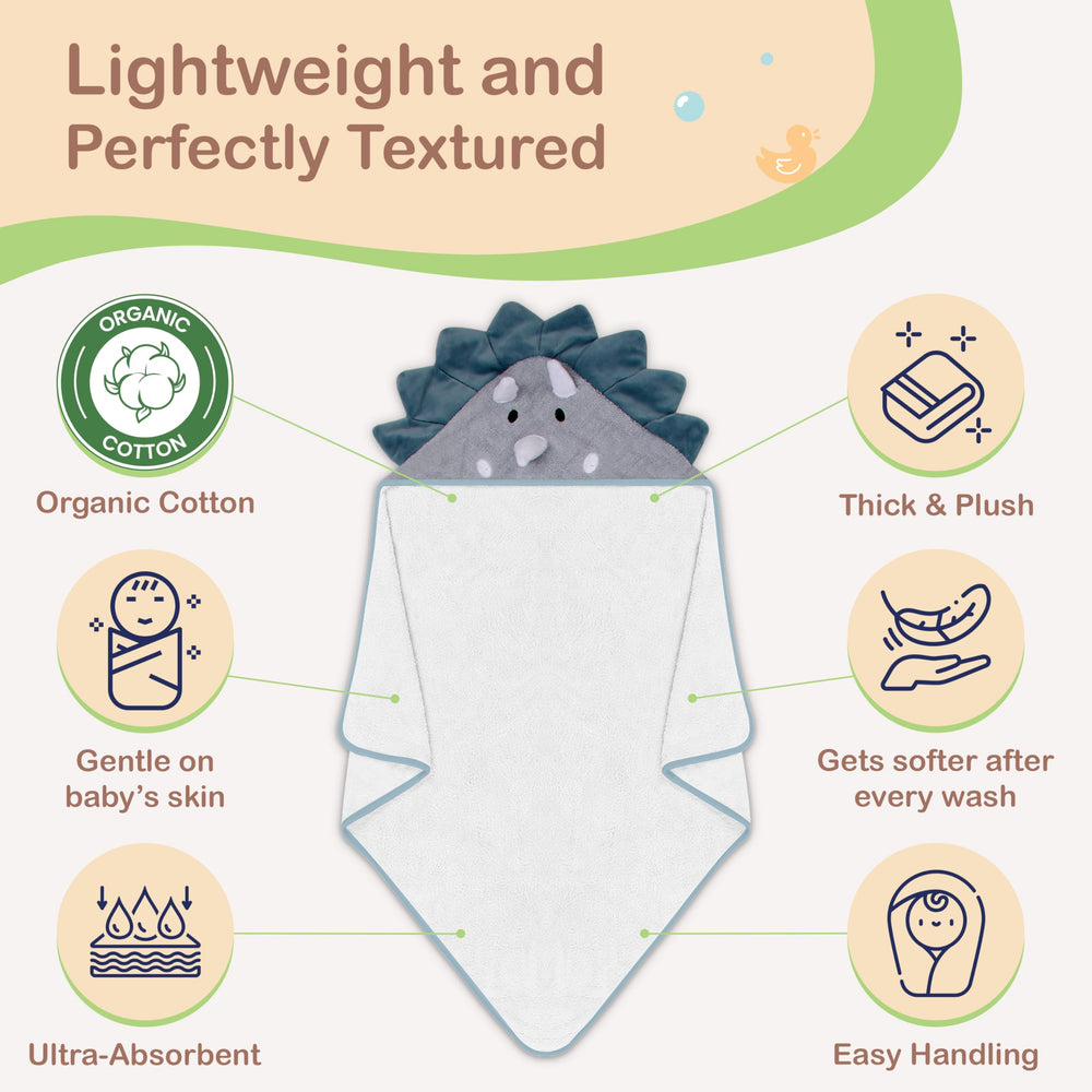 Mother's Choice hooded towel 33x33 inch full size laid out