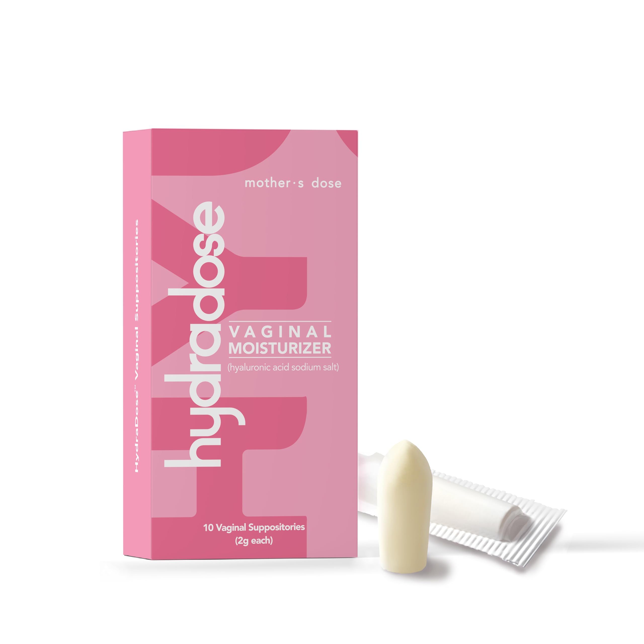 Mother's Dose box front view showing a hormone-free vaginal hydration solution.