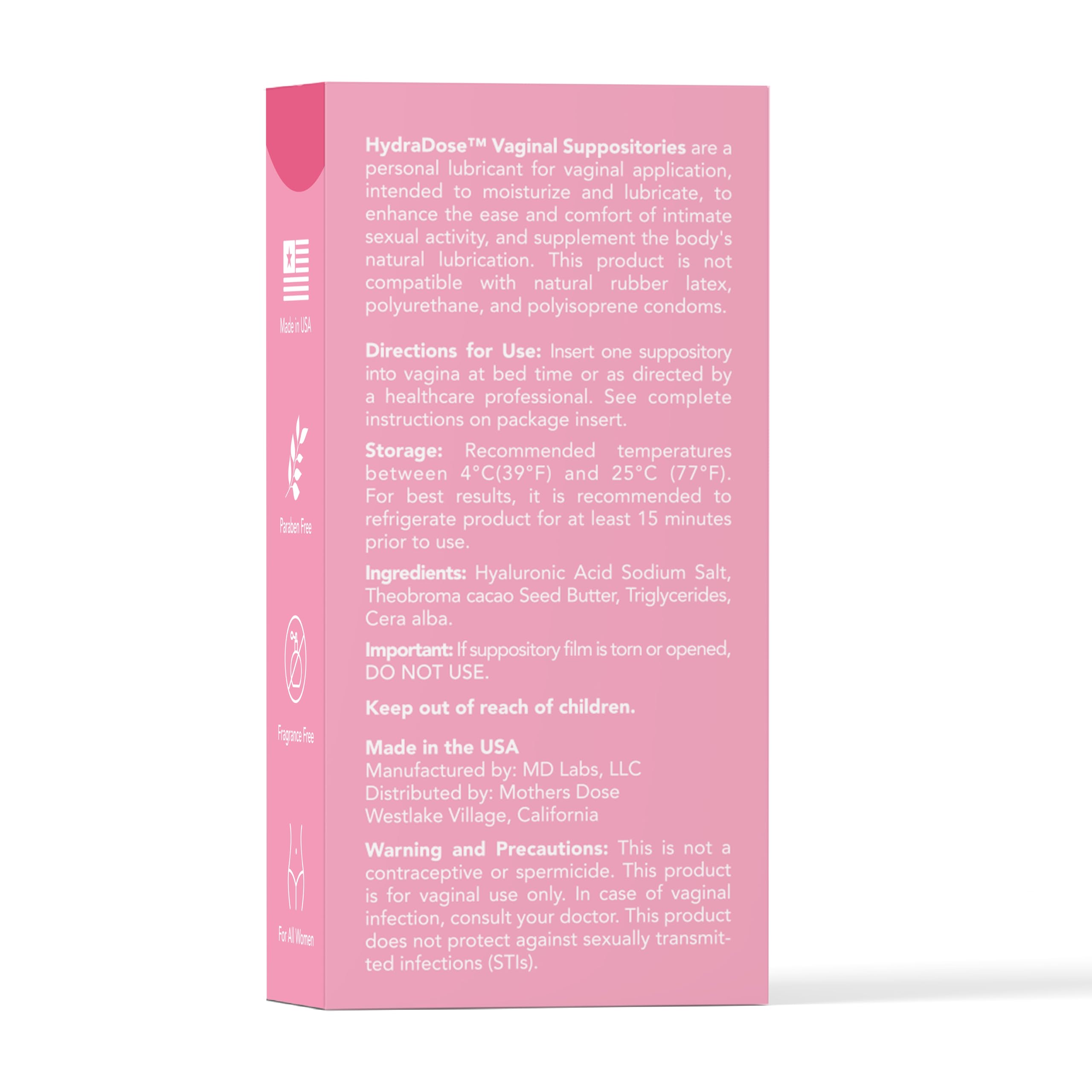Refrigeration needed note with Mother's Dose product for cooling freshness.