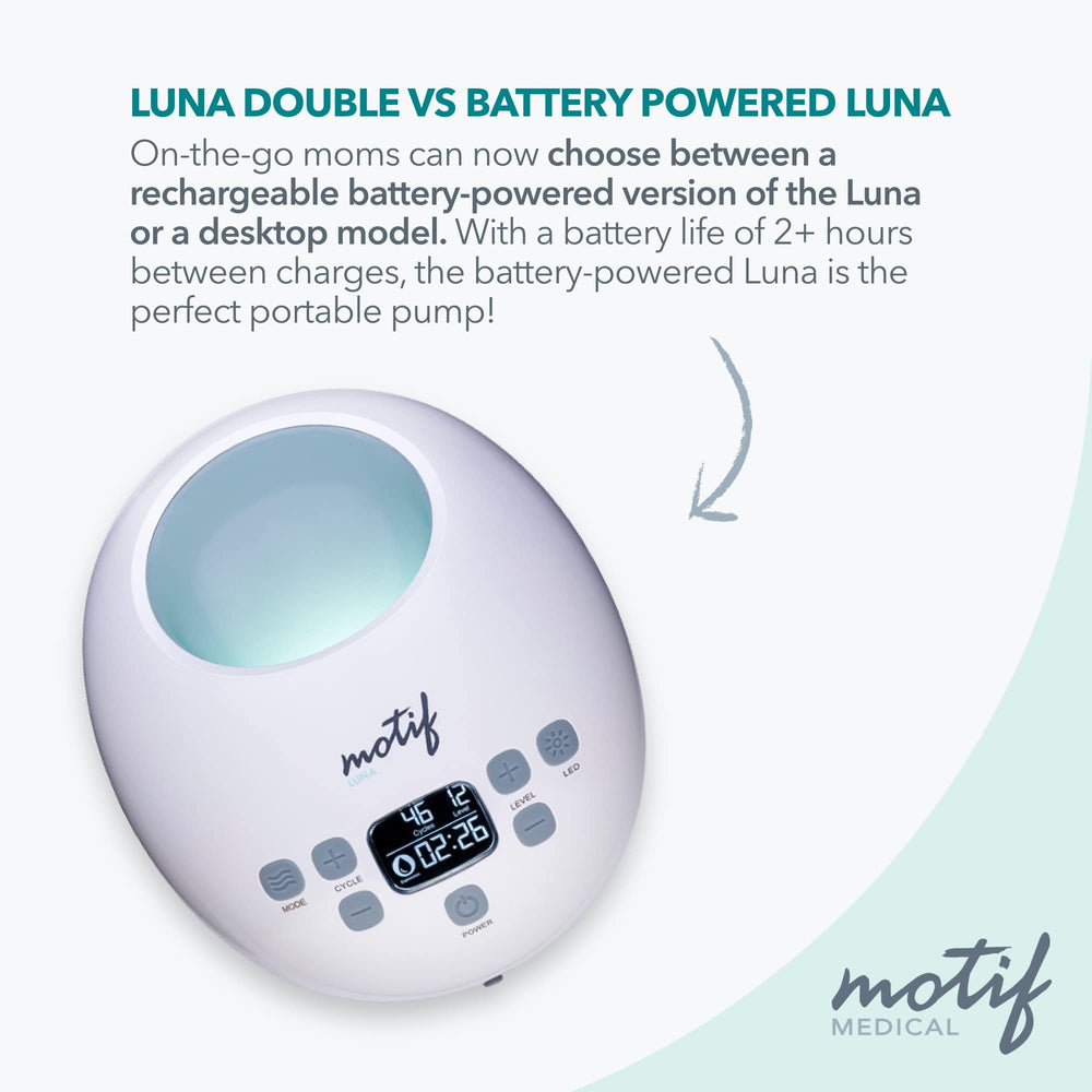 Motif Medical Luna battery life of 2 hours for cordless use.