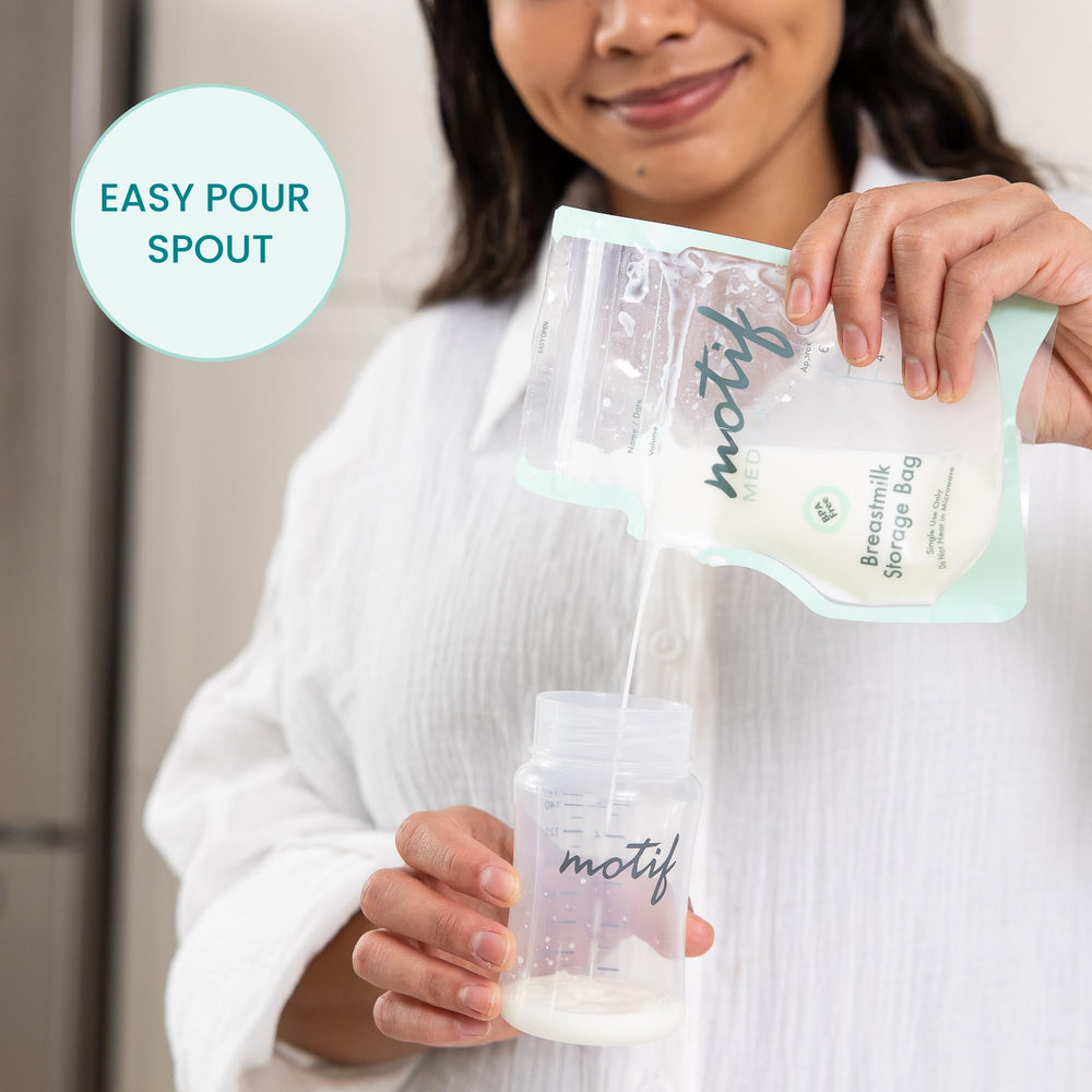 Motif Medical freezer-ready bags protect milk during storage.