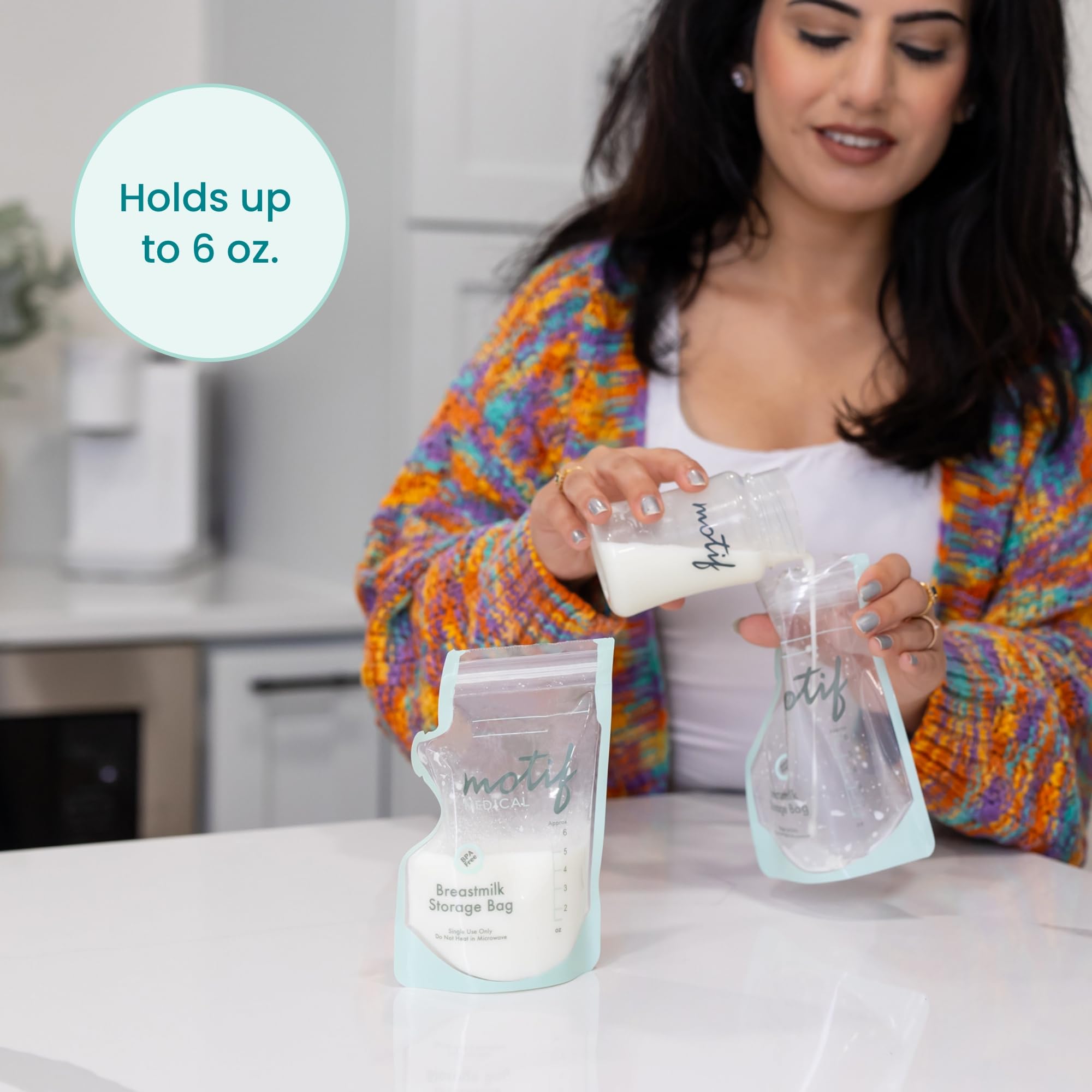 Motif Medical leak-proof seal ensures secure storing of breastmilk.
