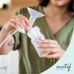 Motif Medical Luna 28mm close-up showing contoured shield for gentle fit