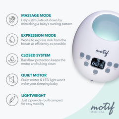 Motif Medical Luna hospital-grade suction for comfortable dual pumping