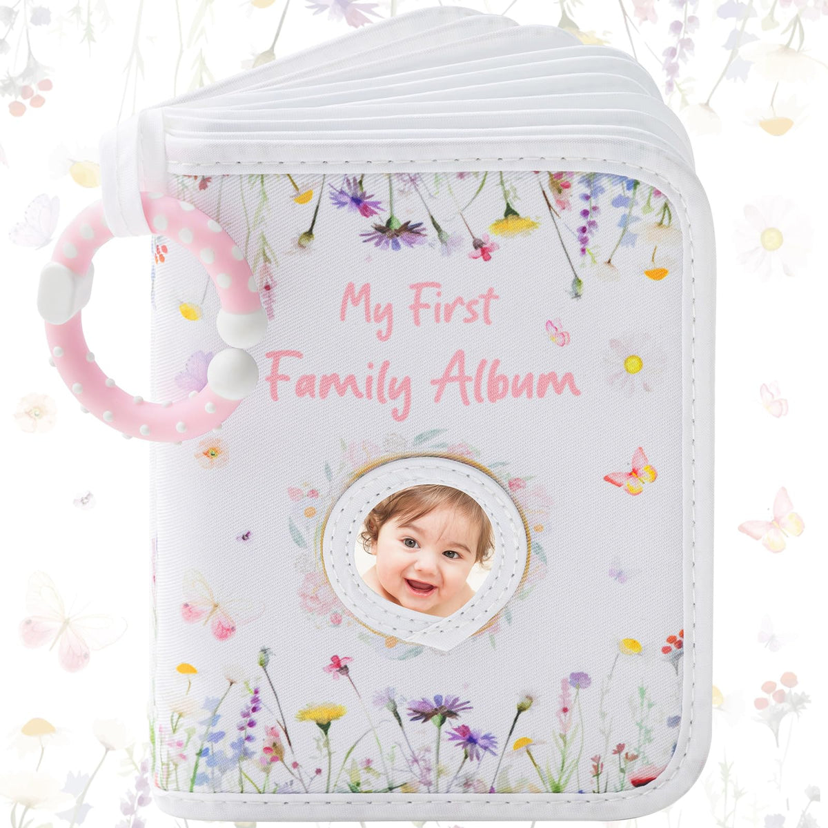 Motiskyy my first photo album with flower cover for baby memories and bonding moments.