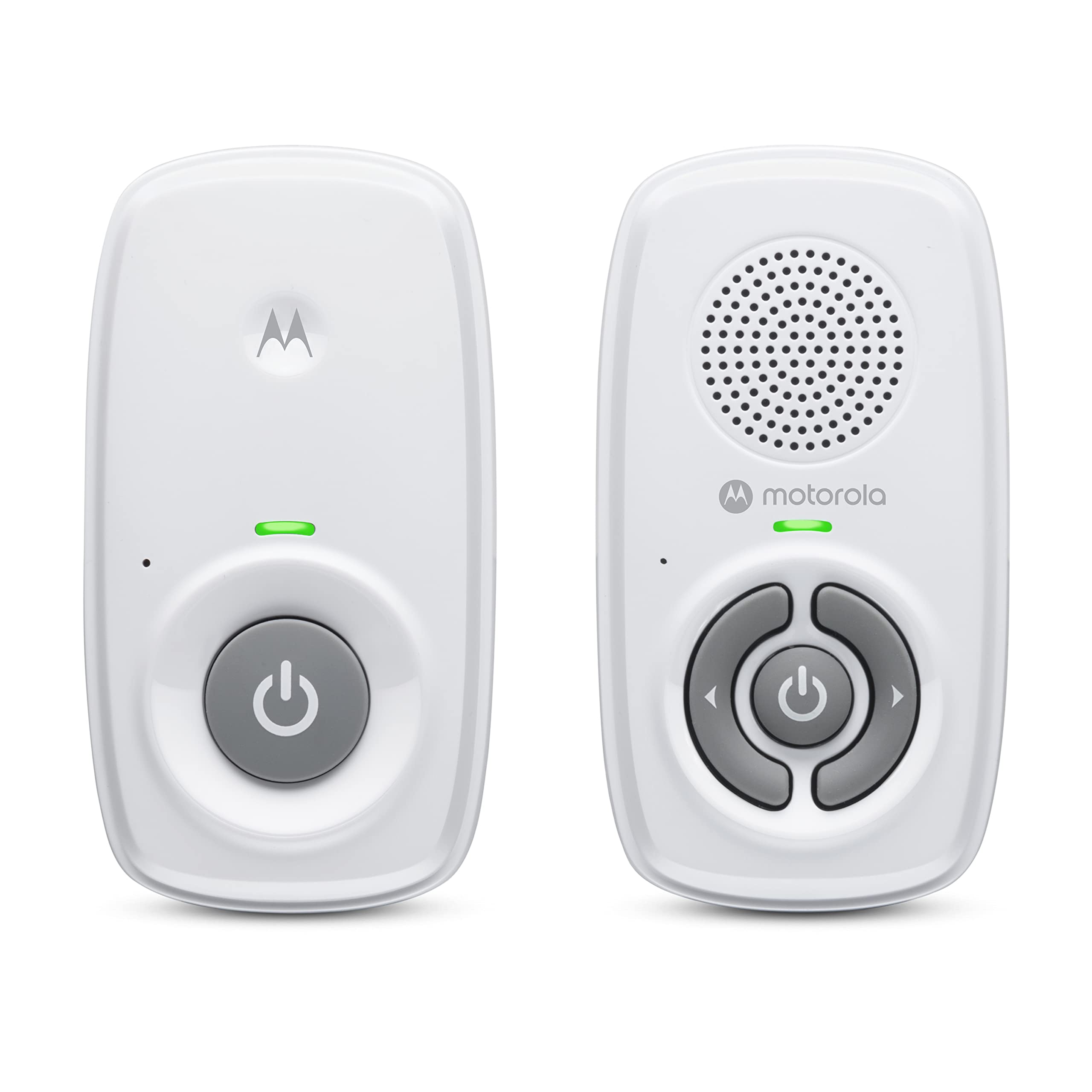Motorola Nursery AM21 audio monitor front view showing compact design and private connection
