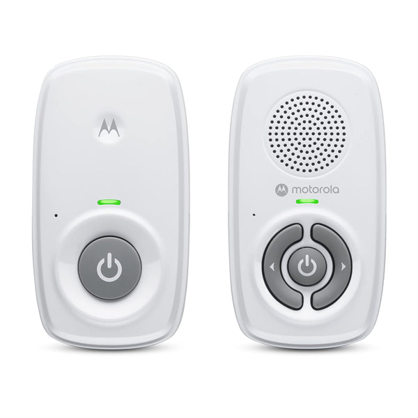 Motorola Nursery AM21 audio monitor front view showing compact design and private connection