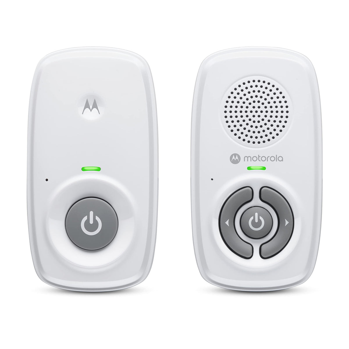 Motorola Nursery AM21 audio monitor front view showing compact design and private connection