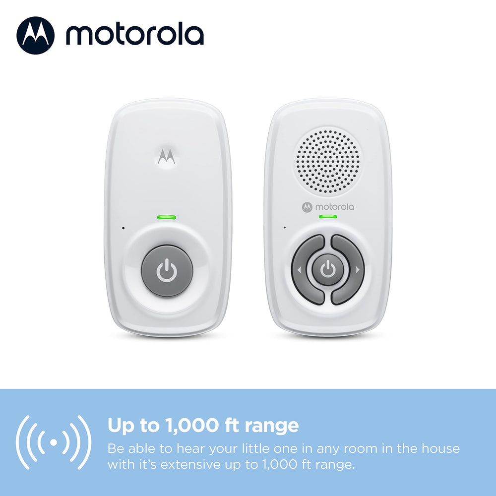 Motorola Nursery AM21 portable parent unit held for on-the-go monitoring