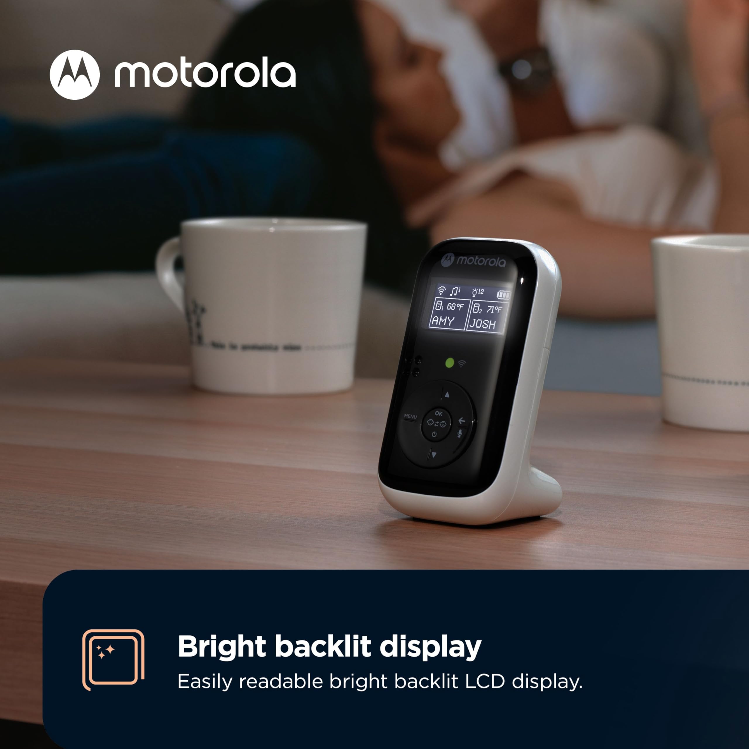 Motorola Nursery night light feature provides gentle illumination during checks