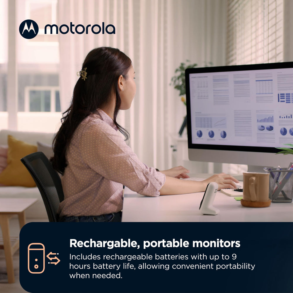 Motorola Nursery portable parent unit with intercom enables quick checks
