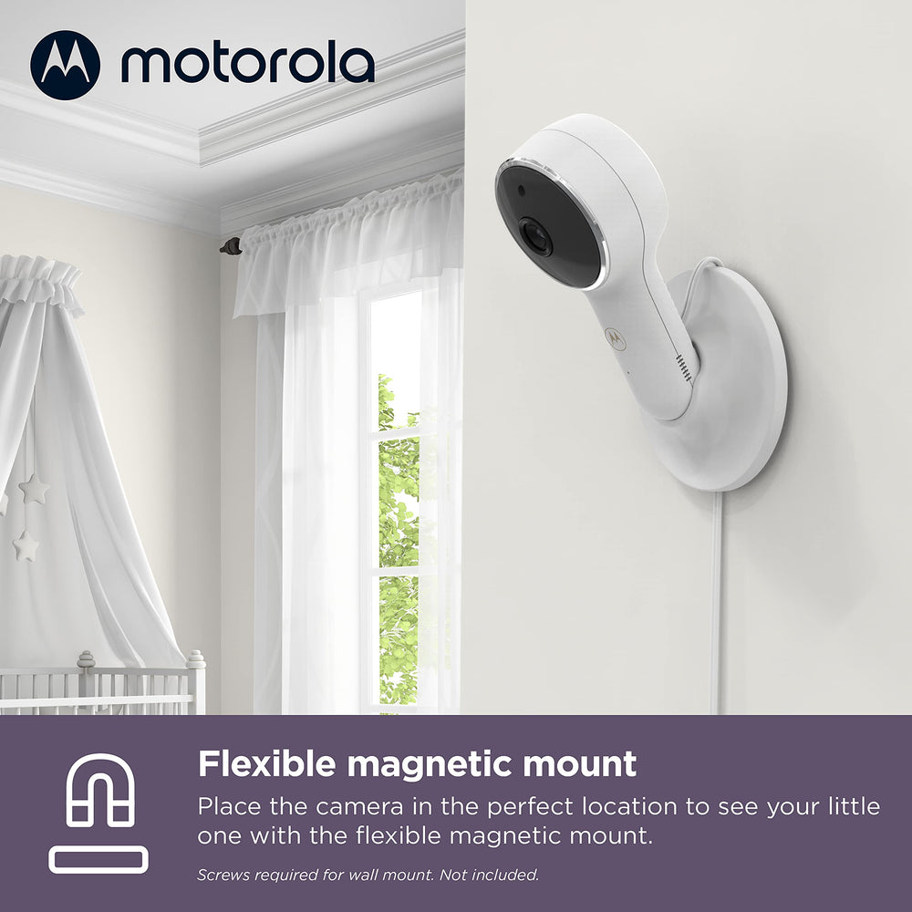 Motorola Nursery monitor app connectivity enables remote viewing on smartphones.