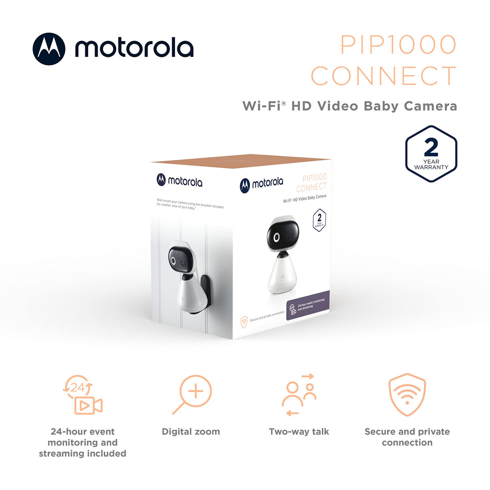 Motorola Nursery camera with digital zoom for closer baby checks.