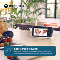 Motorola Nursery dual-camera setup provides wide coverage and flexible viewing angles.