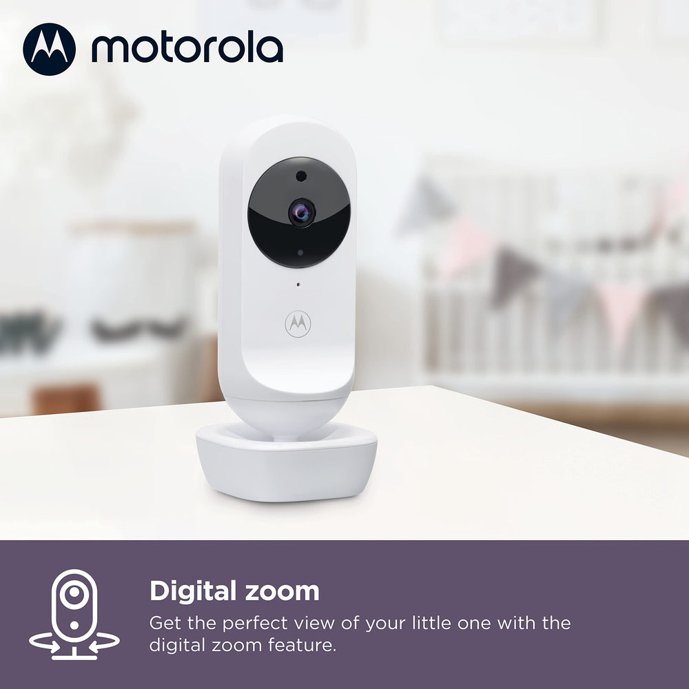 Motorola Nursery Monitor remote pan-tilt-zoom view lets you adjust angle.