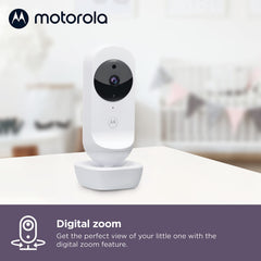Motorola Nursery Monitor remote pan-tilt-zoom view lets you adjust angle.