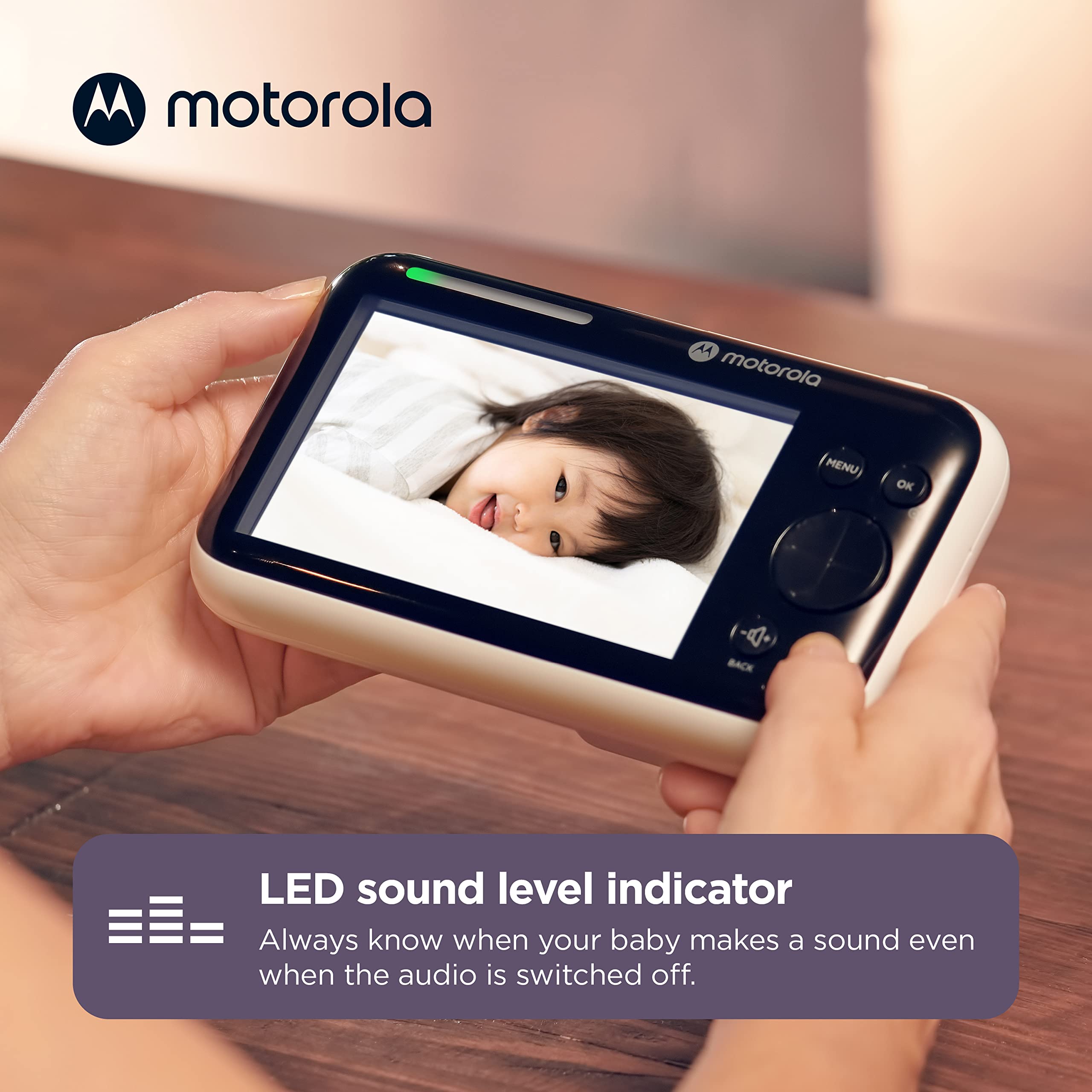 Motorola Nursery night-vision: see your baby clearly in low light.