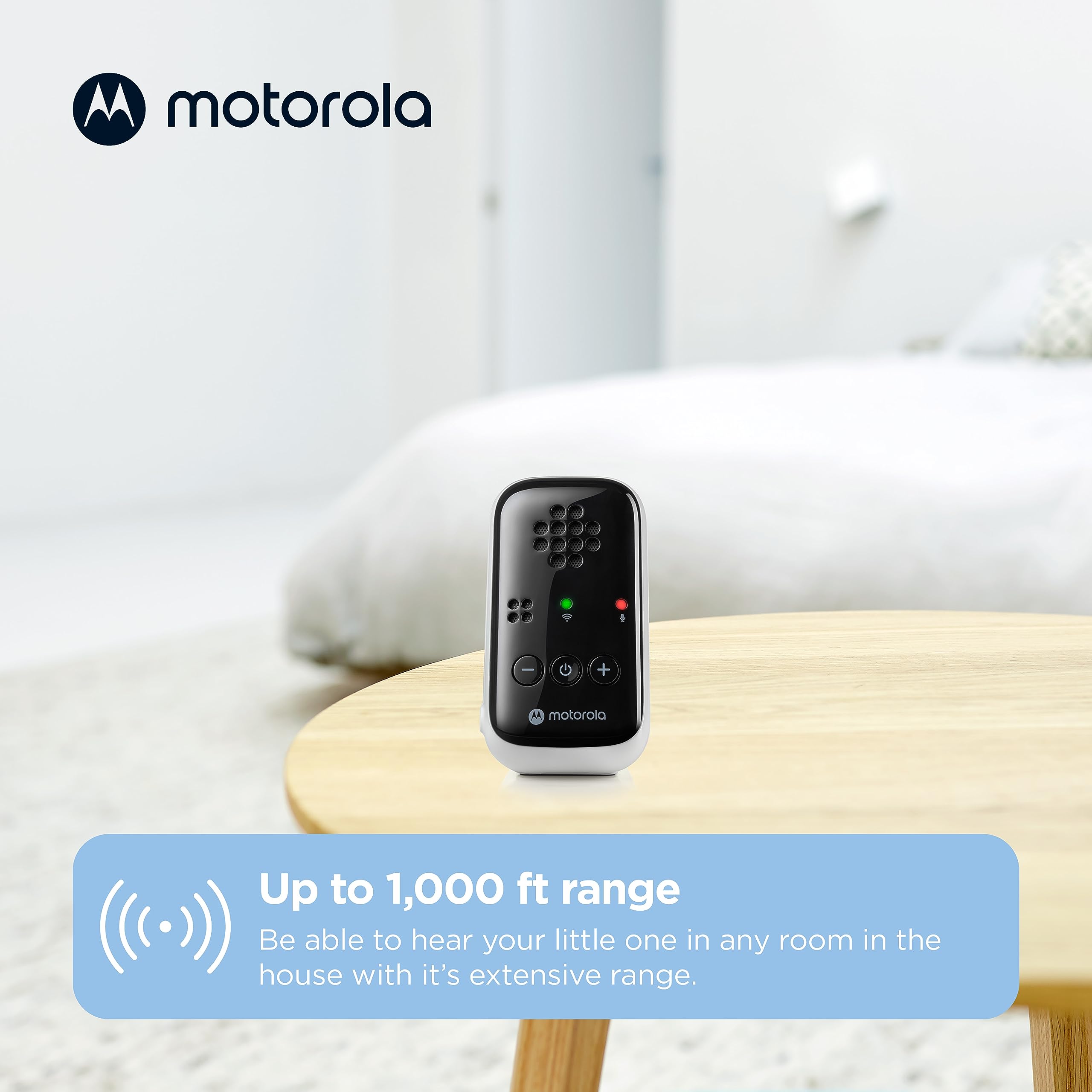 Motorola Nursery PIP10 long-range-1000ft supports room-to-room listening across the home.