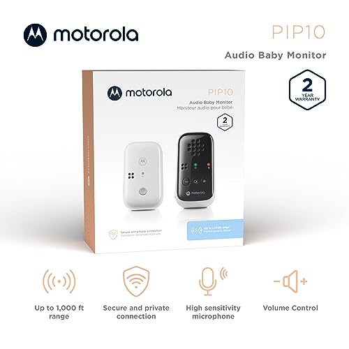 Motorola Nursery PIP10 portable-parent-unit enables on-the-go monitoring with battery power.