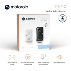 Motorola Nursery PIP10 portable-parent-unit enables on-the-go monitoring with battery power.