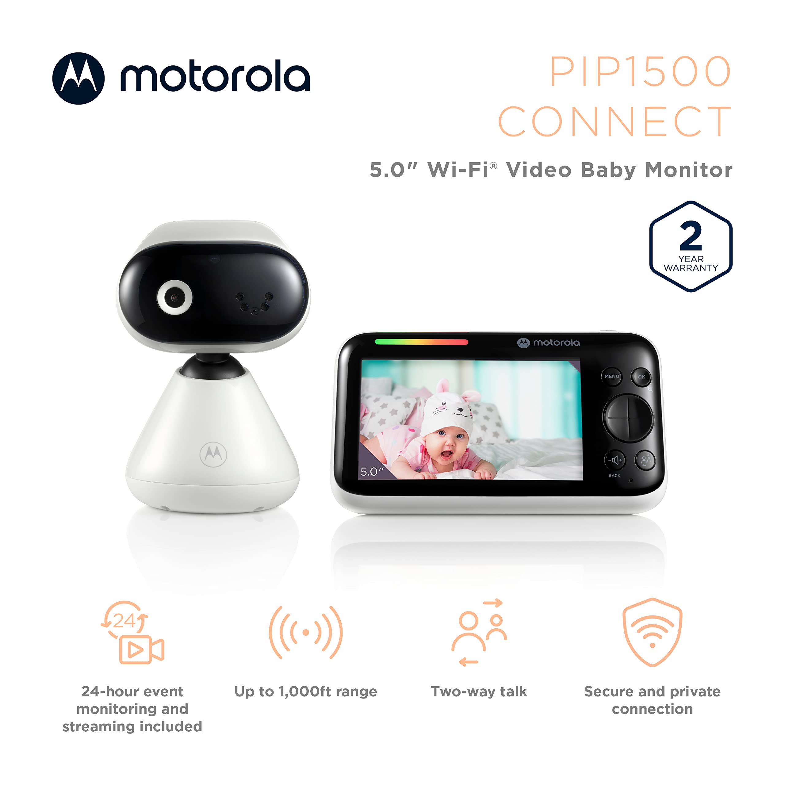 Motorola Nursery PIP1500 camera view with flexible angles for better supervision.