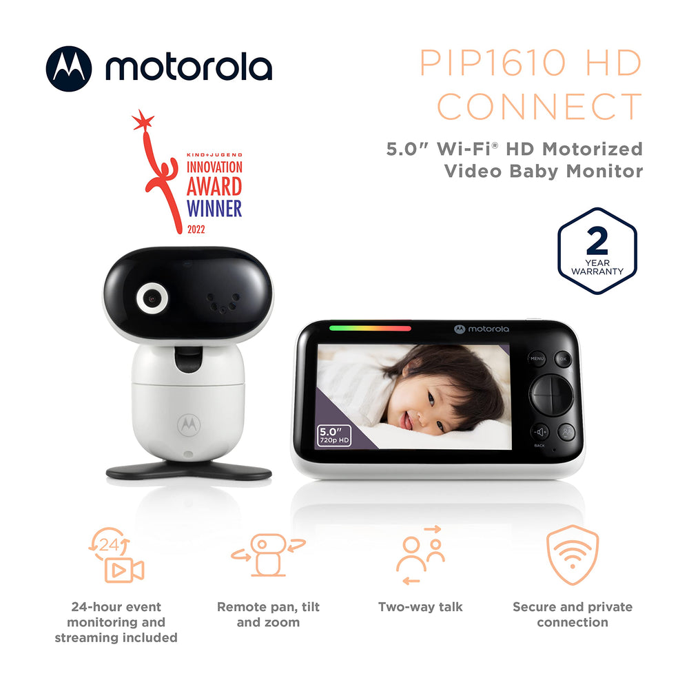 Motorola Nursery ptz-remote-pan-tilt-zoom: adjust angle from the parent unit for better coverage.