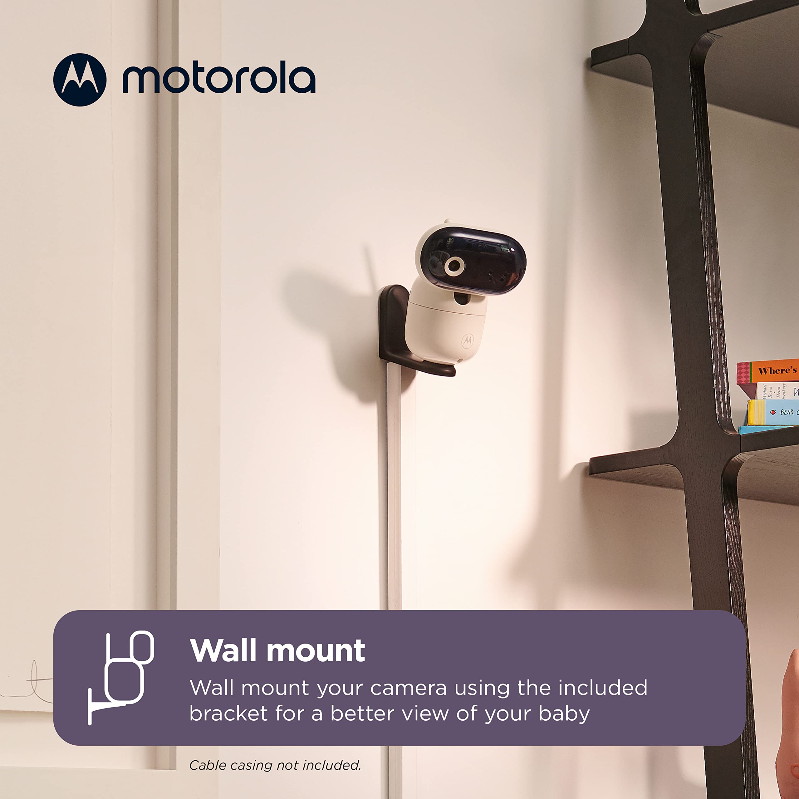 Motorola Nursery remote pan-tilt-zoom lets you adjust the view without disturbing the baby.