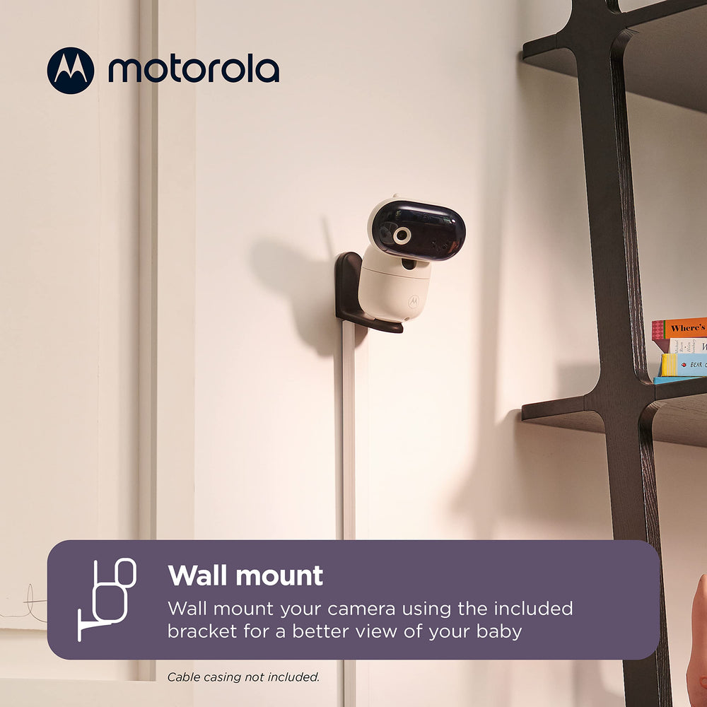 Motorola Nursery remote pan-tilt-zoom lets you adjust the view without disturbing the baby.