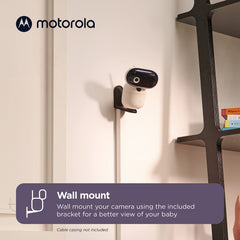 Motorola Nursery remote pan-tilt-zoom lets you adjust the view without disturbing the baby.