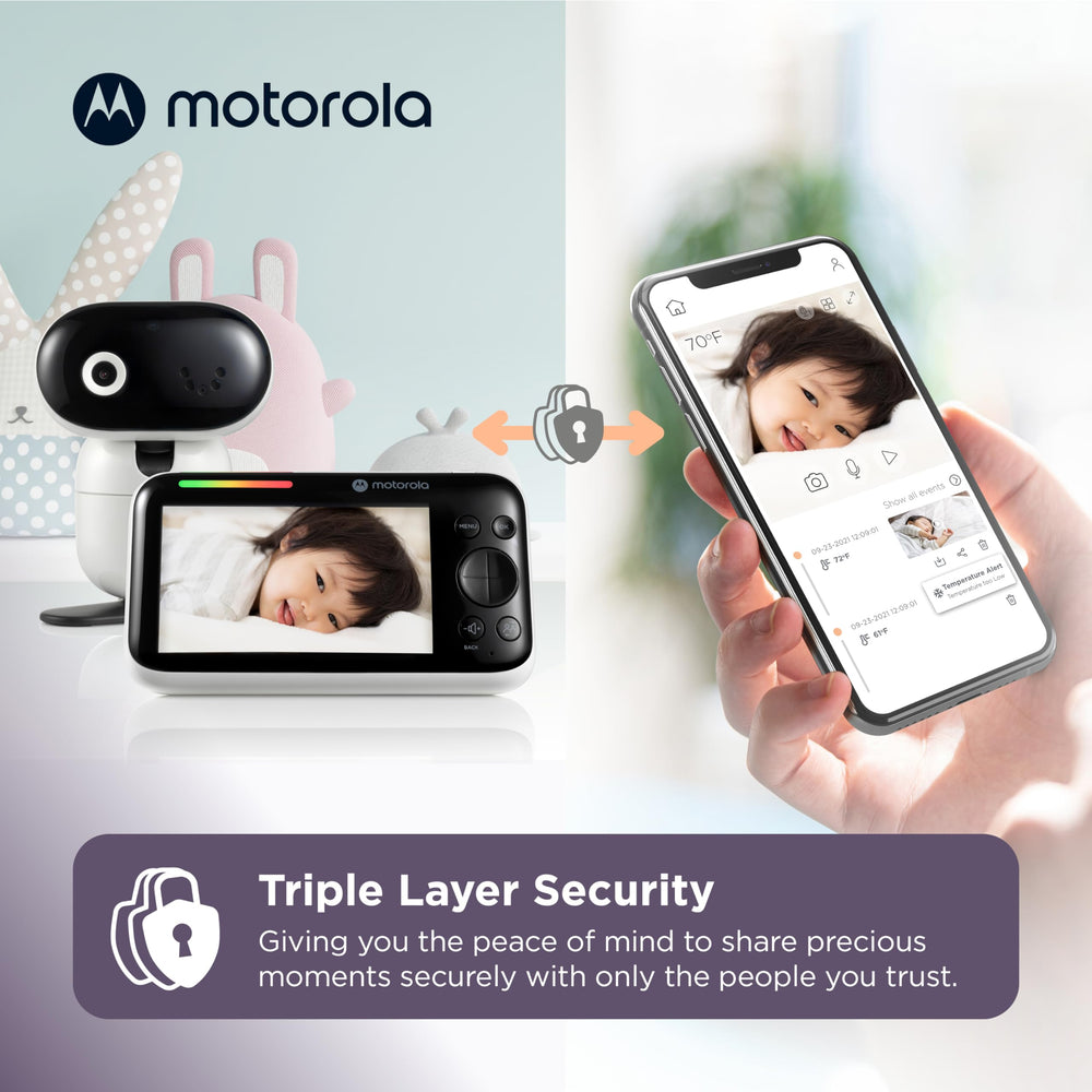 Motorola Nursery secure-encryption: private streaming protects your baby monitor footage.