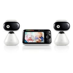 Motorola Nursery dual-camera monitor provides clear, real-time baby visibility.