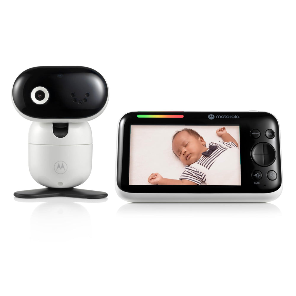Motorola Nursery video monitor with a clear 5-inch display and private connection.