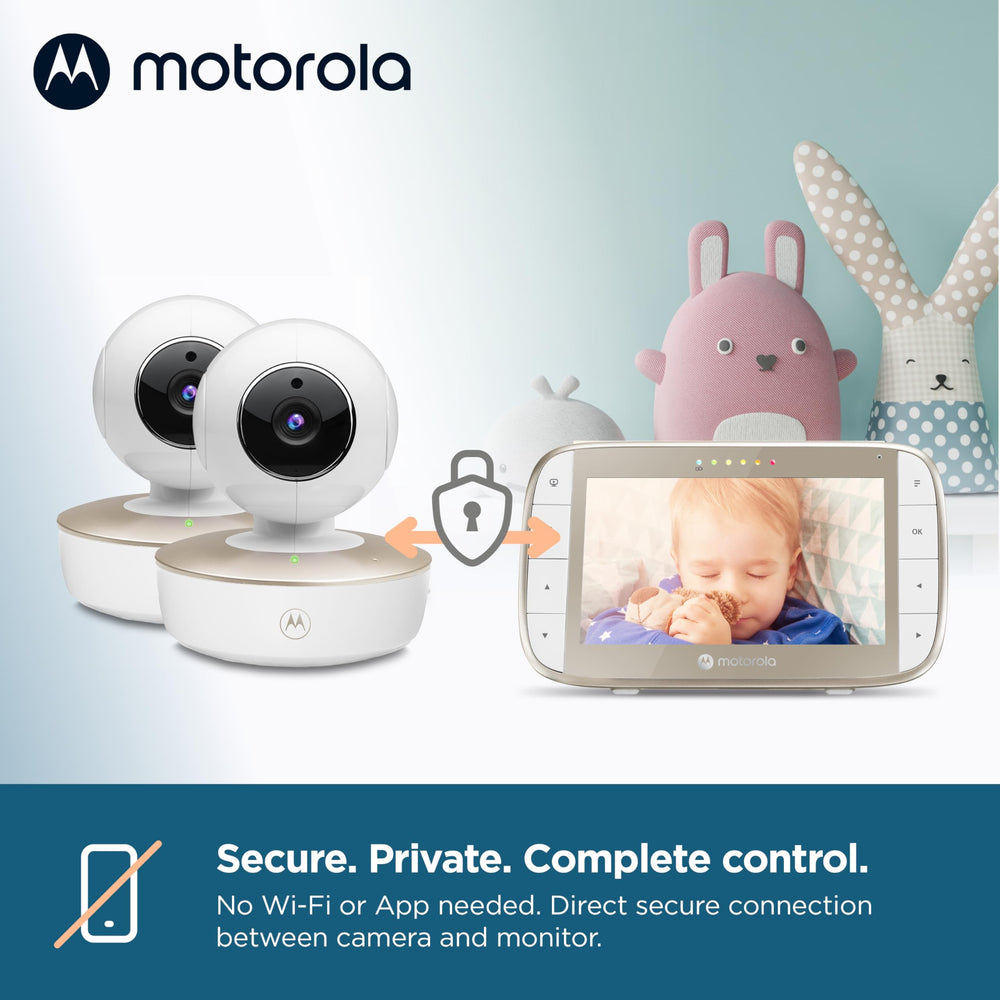 Motorola Nursery VM50G remote pan-tilt-zoom controls both cameras
